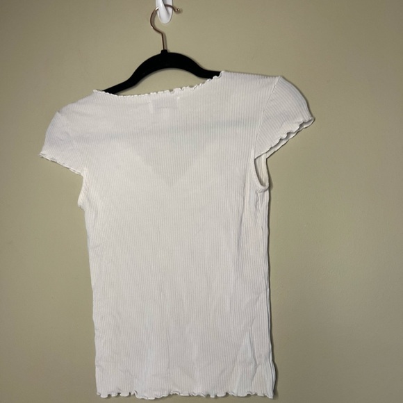& Other Stories Ribbed V neck Shirt - Picture 9 of 9